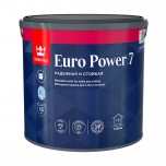фото: Tikkurila Euro Power 7, 2.7л, краска моющаяся для стен и потолков, матовая, база А