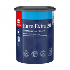 фото: Tikkurila Euro Extra 20, 0.9л, краска для влажных помещений, полуматовая, база А