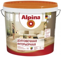 фото: Alpina (Альпина Долговечная) - Латексная краска для стен и потолков,полуматовая (10л) 
