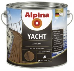 фото: Alpina Yacht (Альпина) - Лак для внутренних и наружных работ,глянцевый (2,5л) 