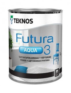 фото: Teknos Futura Aqua 3 (Текнос Футура Аква 3) - Водоразбавляемая полностью матовая адгезионная грунтовка на алкидной основе.