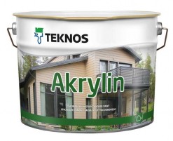 фото: Teknos Akrylin (Текнос Акрилин), База РМ1 - Водоразбавляемая краска для дерева, полуматовая. 